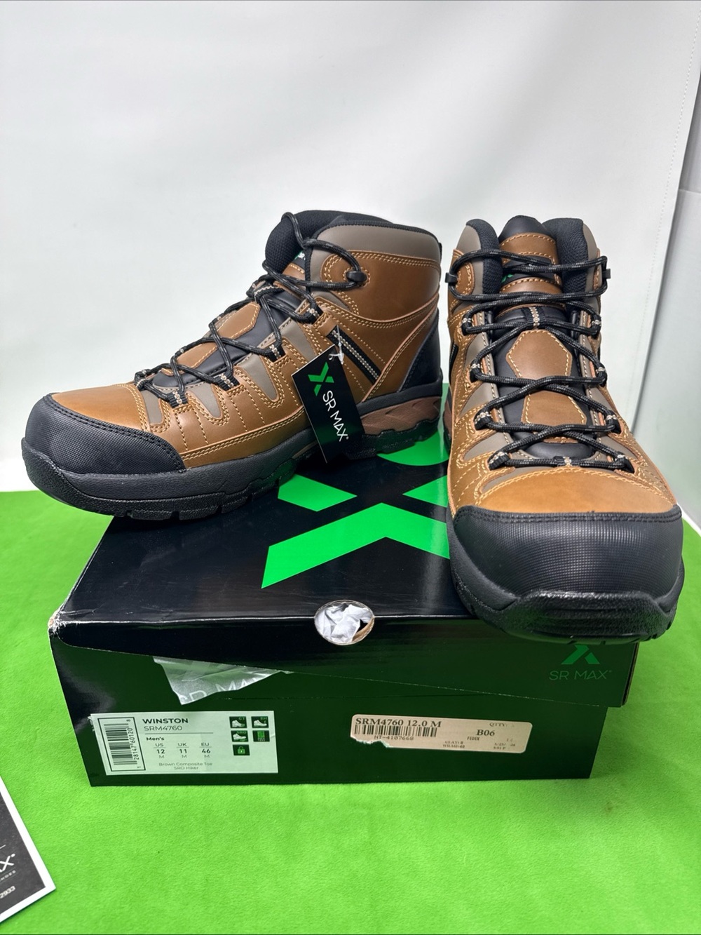SR MAX WINSTON SRM4760 Men’s EH Slip Resistant Work Boots Safety Toe NEW size 12